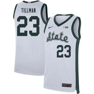 Men Michigan State Spartans NCAA #23 Xavier Tillman White Authentic Nike 2020 Retro Stitched College Basketball Jersey ER32D71DQ